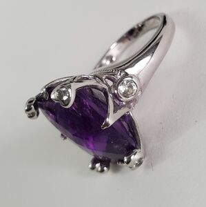 Watch Video / ‘Exquisite Crown’ Sterling Silver 925 Uruguay Amethyst Ring